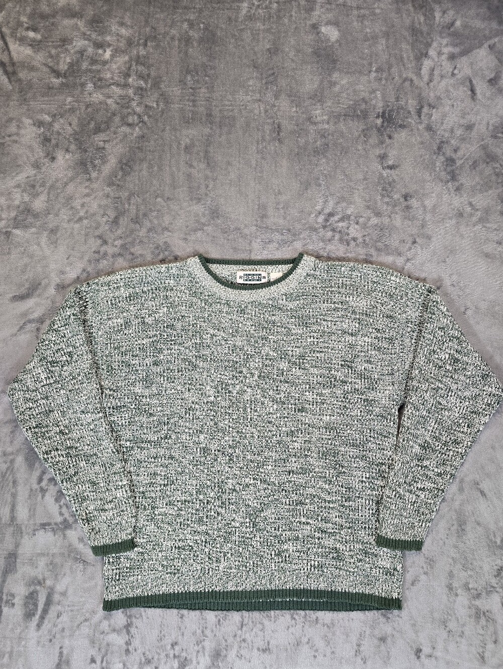 Vintage Riggings Textured Knit Sweater Size Large Green